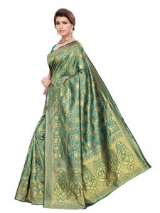 Banarasi Rich Pallu Printed Saree With Blouse