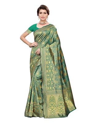 Banarasi Rich Pallu Printed Saree With Blouse