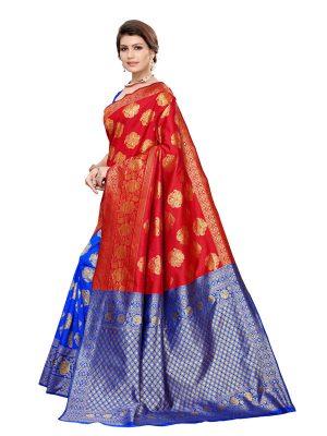 Banarasi Rich Pallu Printed Saree With Blouse