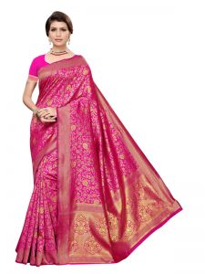 Banarasi Rich Pallu Printed Saree With Blouse