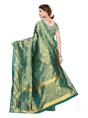 Banarasi Rich Pallu Printed Saree With Blouse