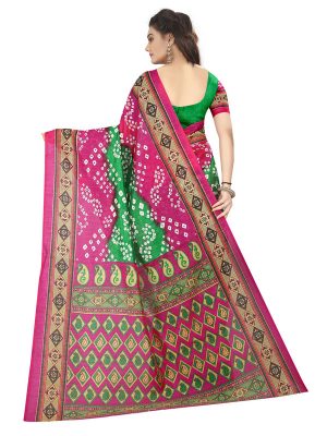 Bhagalpuri Silk Printed Saree With Blouse