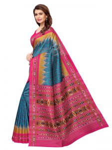 Padmavati Rama Bhagalpuri Silk Printed Saree With Blouse