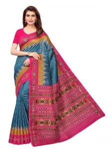 Padmavati Rama Bhagalpuri Silk Printed Saree With Blouse