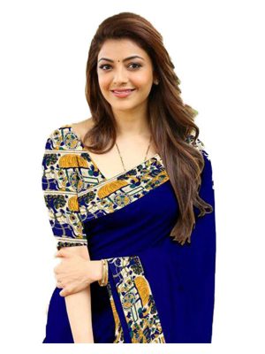 House Navy Chandheri Cotton Weaving Saree With Blouse