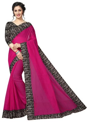 Rk Pink Chandheri Cotton Weaving Saree With Blouse
