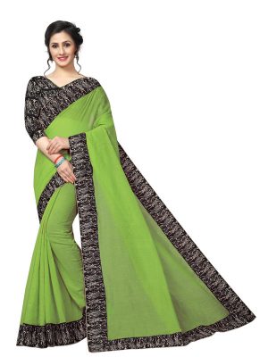 Rk Pista Chandheri Cotton Weaving Saree With Blouse