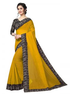 Rk Yellow Chandheri Cotton Weaving Saree With Blouse