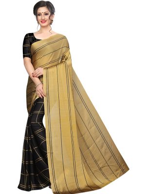 Kajal Yellow Black Silk Designer Sarees With Blouse