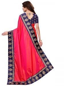 Paper Jhumki Red Paper Silk Lace Designer Sarees With Blouse