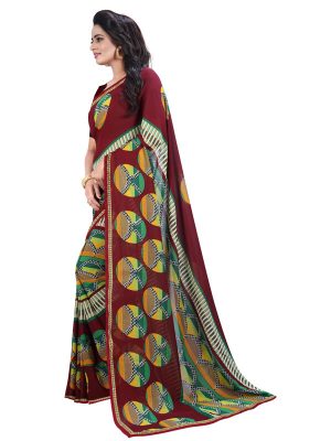 Adhira 06 Printed Georgette Sarees With Blouse