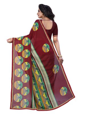 Adhira 06 Printed Georgette Sarees With Blouse