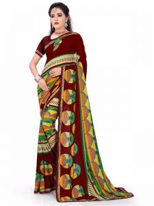 Adhira 06 Printed Georgette Sarees With Blouse
