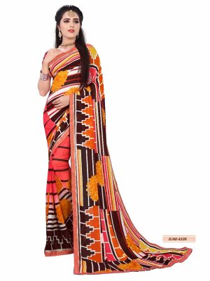 Adhira 11 Printed Georgette Sarees With Blouse