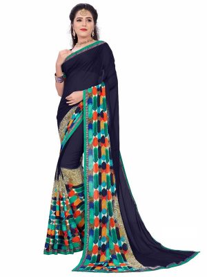 Adhira 18 Printed Georgette Sarees With Blouse
