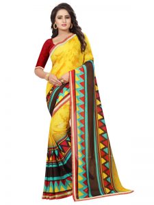 Adhira 19 Printed Georgette Sarees With Blouse