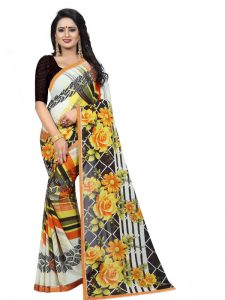Adhira 22 Printed Georgette Sarees With Blouse