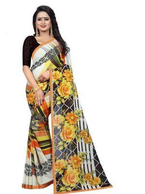 Adhira 22 Printed Georgette Sarees With Blouse