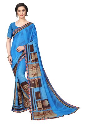 Anika 03 Printed Georgette Sarees With Blouse