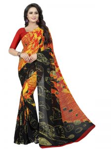 Kimaya 04 Printed Georgette Sarees With Blouse