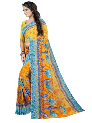 Kimaya 09 Printed Georgette Sarees With Blouse