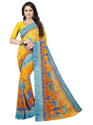 Kimaya 09 Printed Georgette Sarees With Blouse