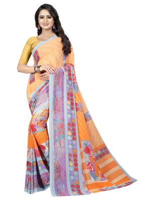 Kimaya 12 Printed Georgette Sarees With Blouse