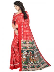 Kimaya 14 Printed Georgette Sarees With Blouse