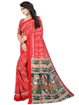 Kimaya 14 Printed Georgette Sarees With Blouse