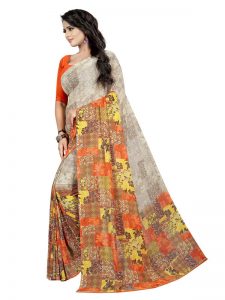 Kimaya 15 Printed Georgette Sarees With Blouse