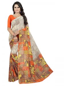 Kimaya 15 Printed Georgette Sarees With Blouse