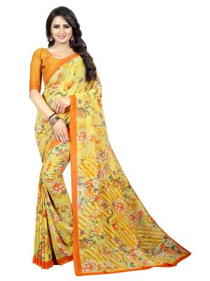 Kimaya 16 Printed Georgette Sarees With Blouse