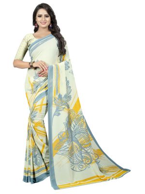 Kimaya 22 Printed Georgette Sarees With Blouse