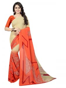 Kimaya 27 Printed Georgette Sarees With Blouse