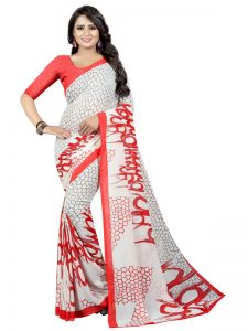 Kimaya 28 Printed Georgette Sarees With Blouse