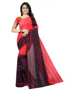 Kimaya 32 Printed Georgette Sarees With Blouse