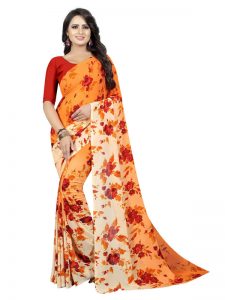 Kimaya 35 Printed Georgette Sarees With Blouse