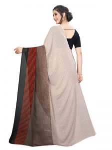 Oppo Grey Printed Georgette Sarees With Blouse