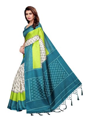 Insta Rama Khadi Silk Printed Kalamkaari Sarees With Blouse