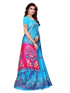 Jhumar Rama Khadi Silk Printed Kalamkaari Sarees With Blouse