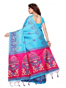 Jhumar Rama Khadi Silk Printed Kalamkaari Sarees With Blouse