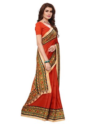 Kalamkaari 9 Fenta Khadi Silk Printed Kalamkaari Sarees With Blouse