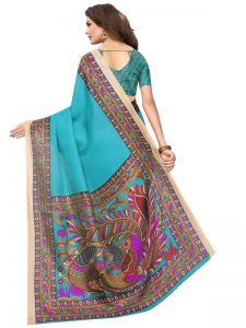 Sanedo Rama Khadi Silk Printed Kalamkaari Sarees With Blouse