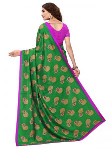 Gopala Green Printed Maalgudi Sarees With Blouse