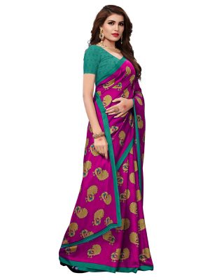 Gopala Pink Printed Maalgudi Sarees With Blouse