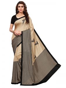 Mohini Black Printed Maalgudi Sarees With Blouse