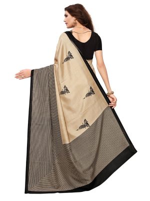 Mohini Black Printed Maalgudi Sarees With Blouse