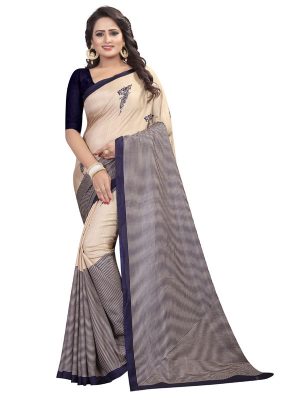 Mohini Navy Printed Maalgudi Sarees With Blouse