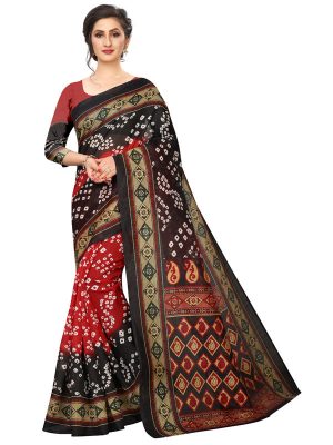 Bandhani 32 Printed Mysore Art Silk Kanjivaram Sarees With Blouse