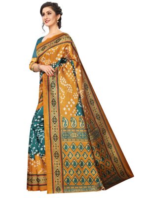 Bandhani 33 Printed Mysore Art Silk Kanjivaram Sarees With Blouse